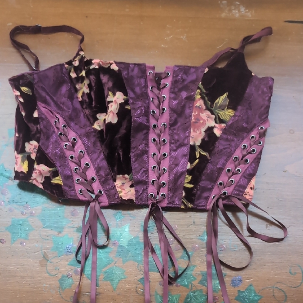 Current Mood Deep Purple Velour Corset